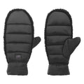 UGG Womens AW Uggfluff Mitten - Graphic Leather Logo Cozy and Stylish Winter Accessory Black Large/Extra Large