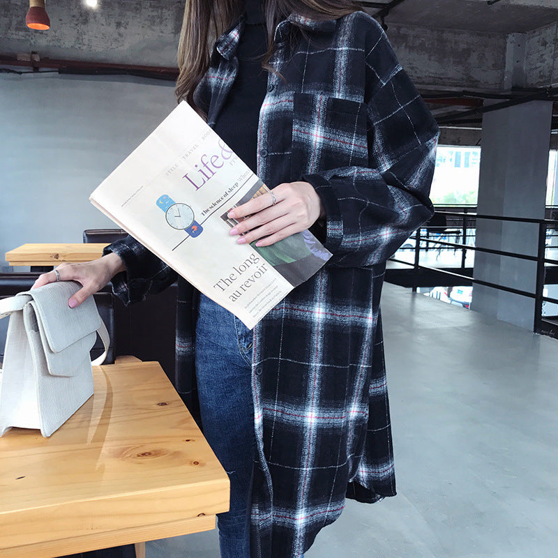 Casual Women's Plaid Shirt Jacket