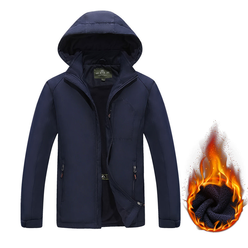 Men's Thickened Fleece Lined Jacket Set