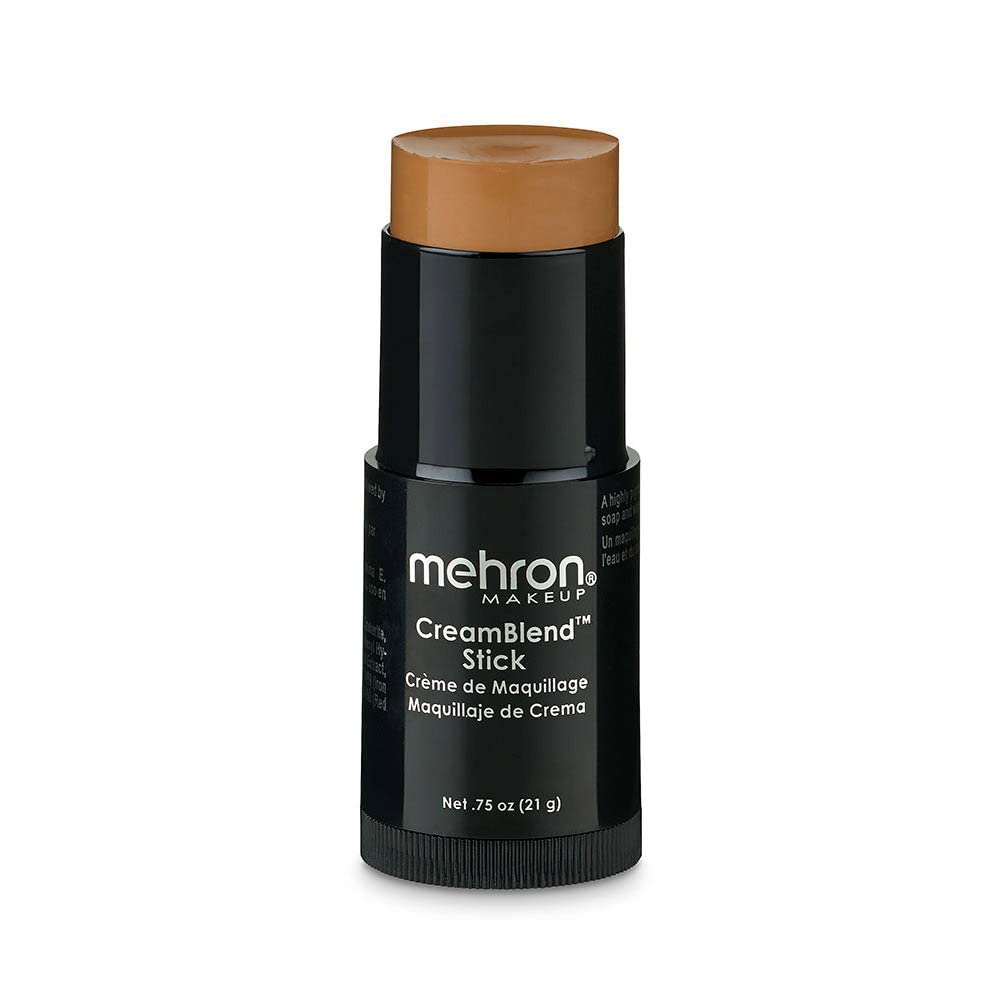 Mehron Makeup CreamBlend Stick | Face Paint Body Paint & Foundation Cream Makeup | Body Paint Stick Perfect for Halloween Makeup .75 oz (21 g) (Medium Dark 1)