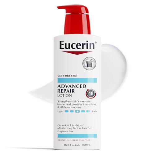 Eucerin Advanced Repair Body Lotion for Very Dry Skin Unscented Lotion Formulated with Ceramides 16.9 Fl Oz Bottle