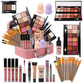 MTDXILTAI All in One Makeup Kit for Makeup storage bag 2X14 Colors Eyeshadow Palette Liquid Foundation Eyeliner Pencils Contouring Stick 20Pcs Makeup Brushes For Women Girls Teens (Pink)