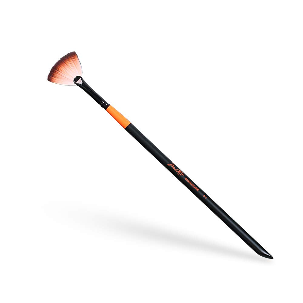 Mehron Makeup Pro Face & Body Makeup Brushes | Professional Makeup Brushes for Face & Body Paint & Special Effects Makeup and Halloween FX Makeup Applications | 1" Fan