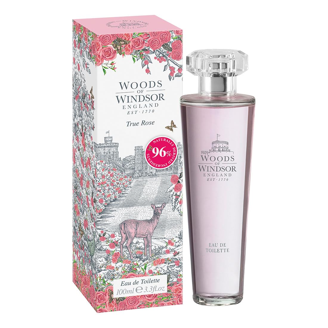Woods of Windsor True Rose Eau de Toilette Floral Womens Perfume with Notes of Violet Leaf and Rose Otto Rose Perfume for Women True Rose Scent 100ml