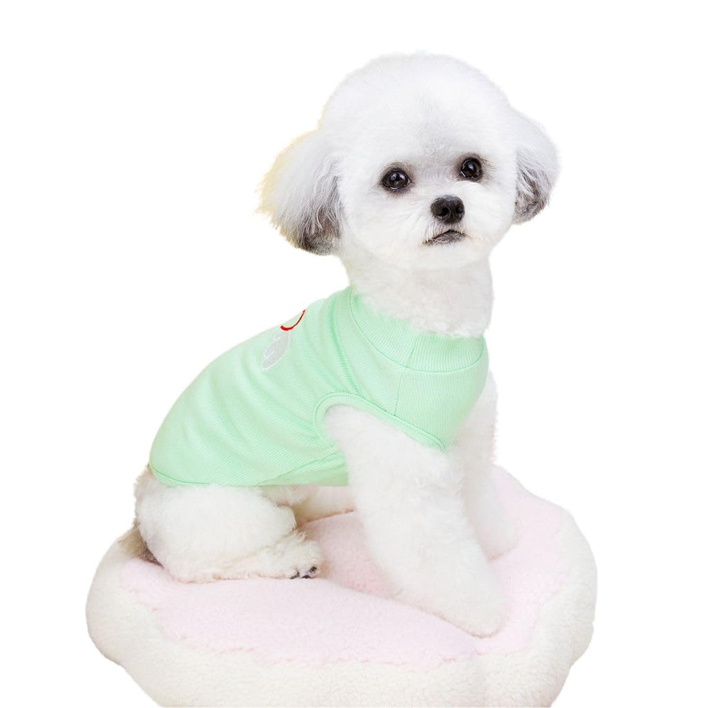 Summer Dog Shirt Heart Print Pet Shirt Soft Breathable Dog Cotton T Shirt for Small Medium Pet