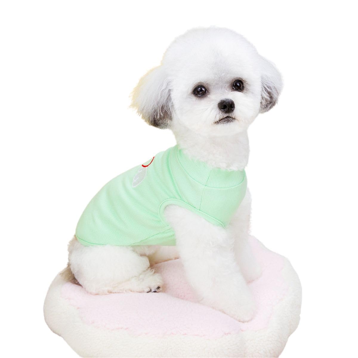 Summer Dog Shirt Heart Print Pet Shirt Soft Breathable Dog Cotton T Shirt for Small Medium Pet